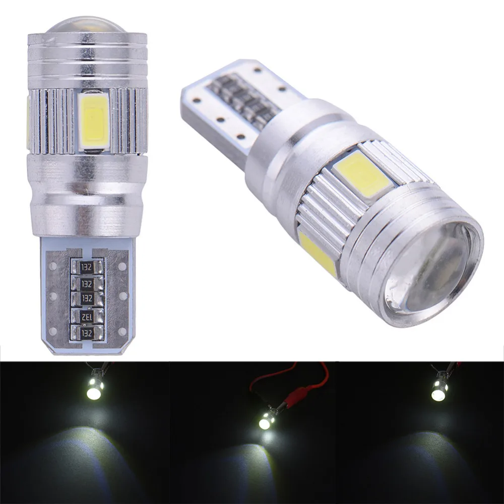 

10PCS 6SMD 5730 LED Car Auto Bulb Light No error Parking Fog light Universal Car light Source License plate Lamp T10 DC12V