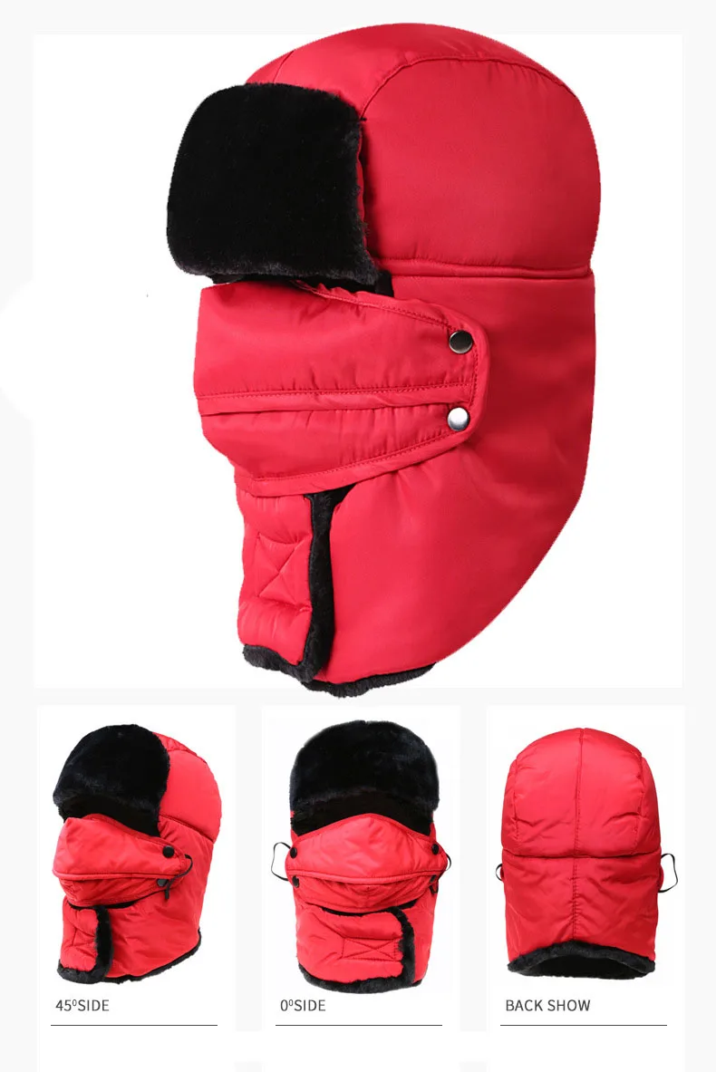 Winter Beanie hat Women Men Face Mask Bonnet Windproof Thick Warm Snow Ski Winter Hat Cap earflap