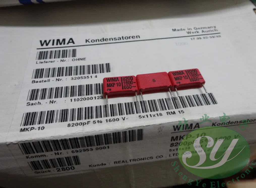 2020 горячая распродажа 10 шт/20 штук WIMA MKP10 Новый 0 0082 мкФ/1600V 8.2nf 8200pf 8n2 822 самый