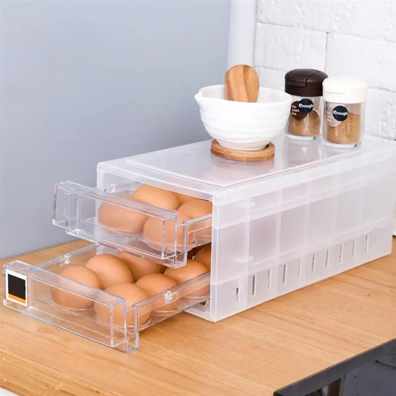 1 шт. двойной слой ящик коробка для яиц 24 Сетки пластиковая подставка для яиц держатель Контейнер-холодильник коробка для хранения продуктов