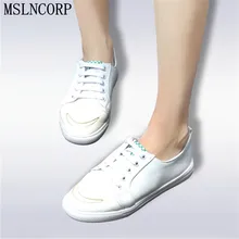 Большие размеры 34-46; сезон весна-осень; Женская Удобная обувь на плоской подошве со шнуровкой; модная повседневная обувь; милые белые кроссовки для девушек и студентов