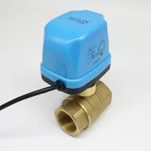Миниатюрный Электрический привод двухсторонний моторизованный шаровой клапан 3-ходовой клапан с рукавами «Три провода два контроль для кондиционирования воздуха, подходит, как для нагрева воды