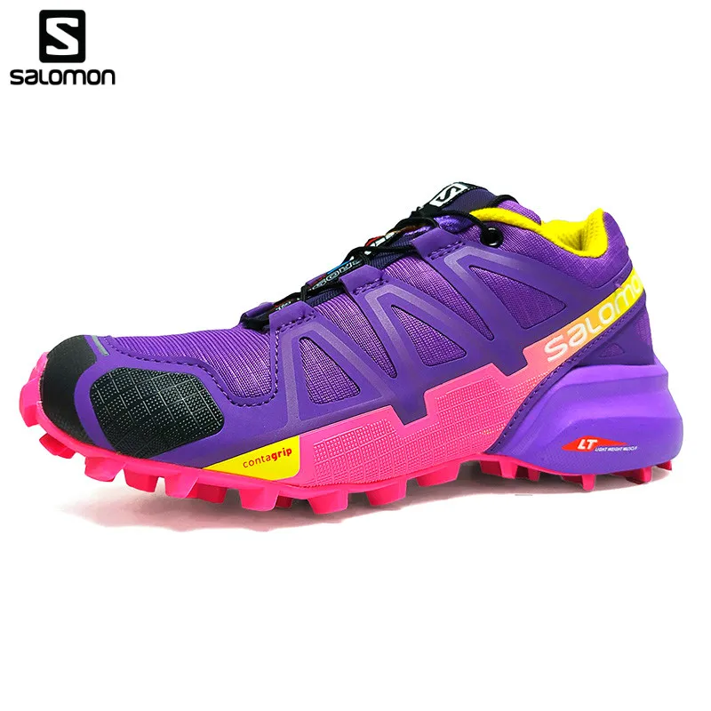 

Salomon Speed Cross 4 CS Women Outdoor Sport Breathable Sneakers Female zapatillas Hombre Running shoes Purple Color For Ladies