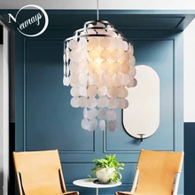 3 Circle DIY modern white natural seashell pendant lamp fixture E27 Lights Dia 35cm Shell lamps for bedroom home living room