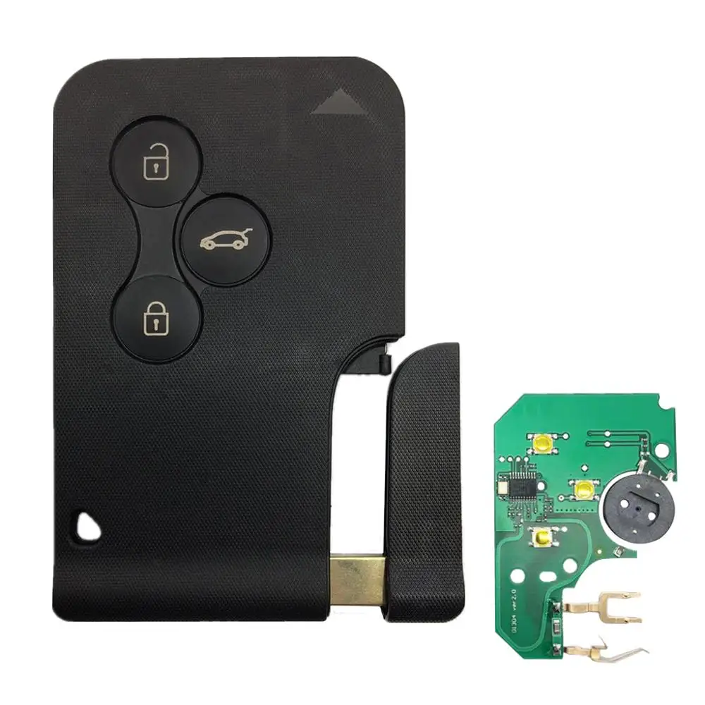 

3 Button 433Mhz 7947 Chip With Emergency Insert Blade Smart Remote Key For Renault Megane Scenic 2003-2008 Card