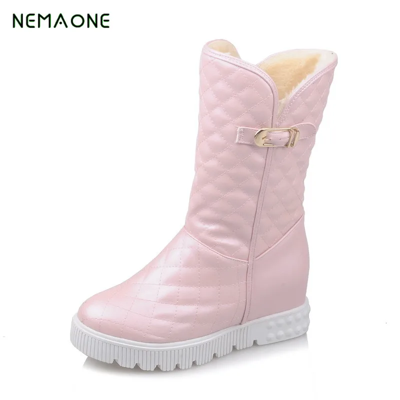 NEMAONE boots 2017 new winter new arrivals ankle boots platform shoes plush women snow boots