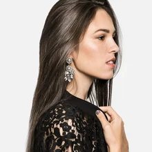 JURAN Новинка Хрустальный цветок массивные большие длинные серьги-гвоздики для женщин вечерние Сережка заводская цена серьги R2201