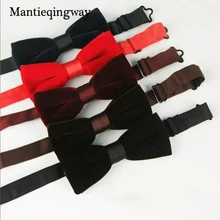 Mantieqingway мужские галстуки-бабочки бархатные Свадебные Галстуки для жениха галстук-бабочка рубашка воротник галстук сплошной цвет черный красный галстук для мужчин Mantieqingway мужские галстуки-бабочки бархатные Свадебные Галстуки для жениха галстук-бабочка рубашка воротник галстук сплошной цвет черный красный галстук для мужчин