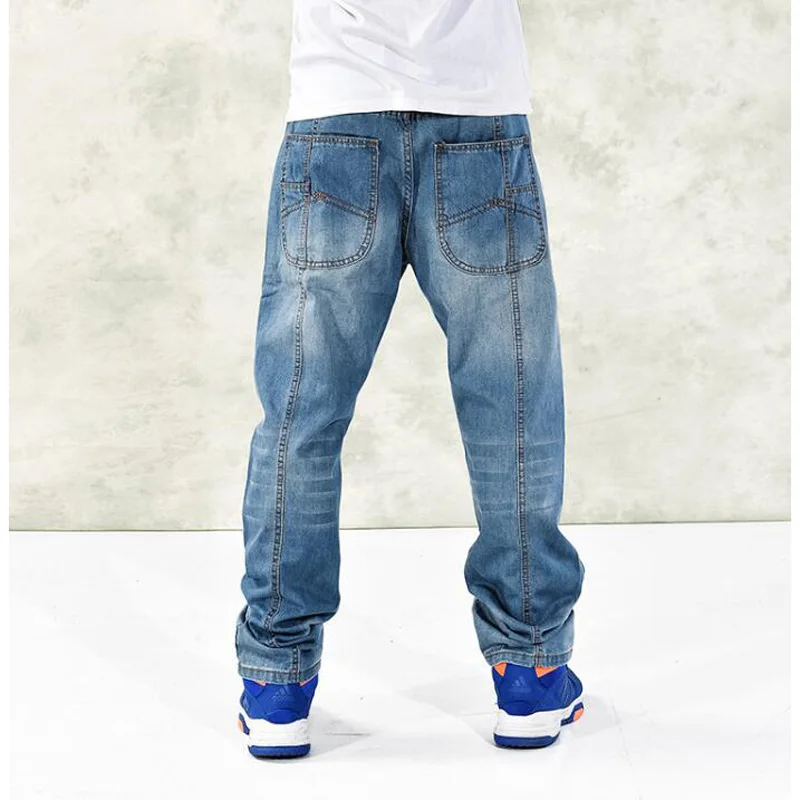 Новый Для мужчин свободные джинсы скейтборд Для мужчин мешковатые джинсы джинсовые хип-хоп Штаны повседневные свободные джинсы брюки