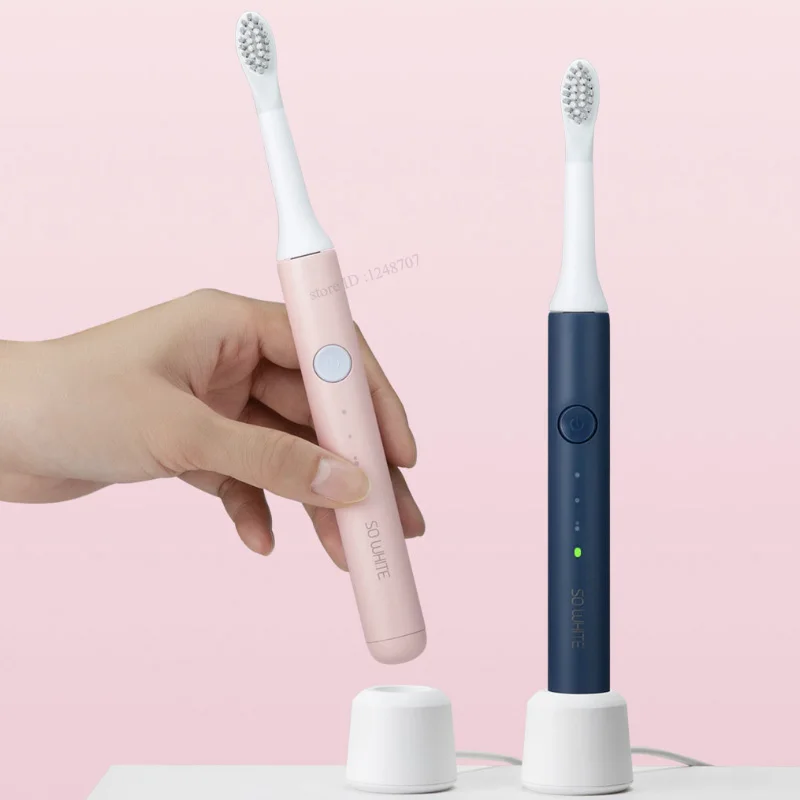 Xiaomi Mijia SO WHITE Sonic электрическая зубная щетка портативная IPX7 Водонепроницаемая Глубокая очистка Индуктивная перезаряжаемая Беспроводная зубная щетка