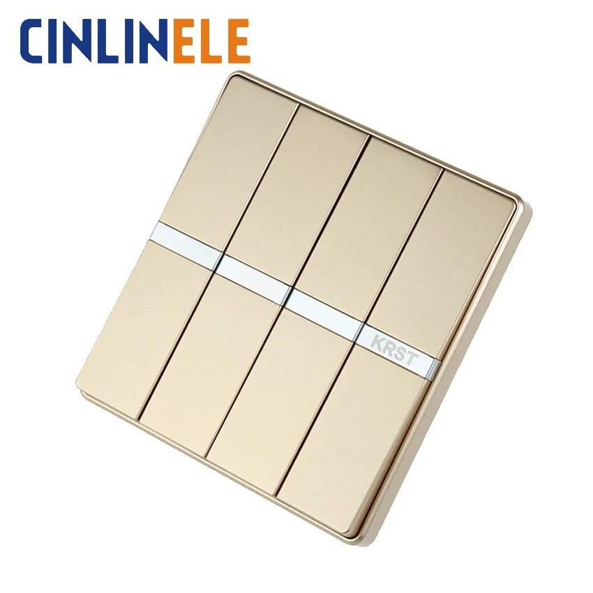 

Luxury Wall Switch 4 Gang 1 Way Ivory GOLD Brief Art Weave Light Switch AC 110~250V 10A No border design 86mm * 86mm