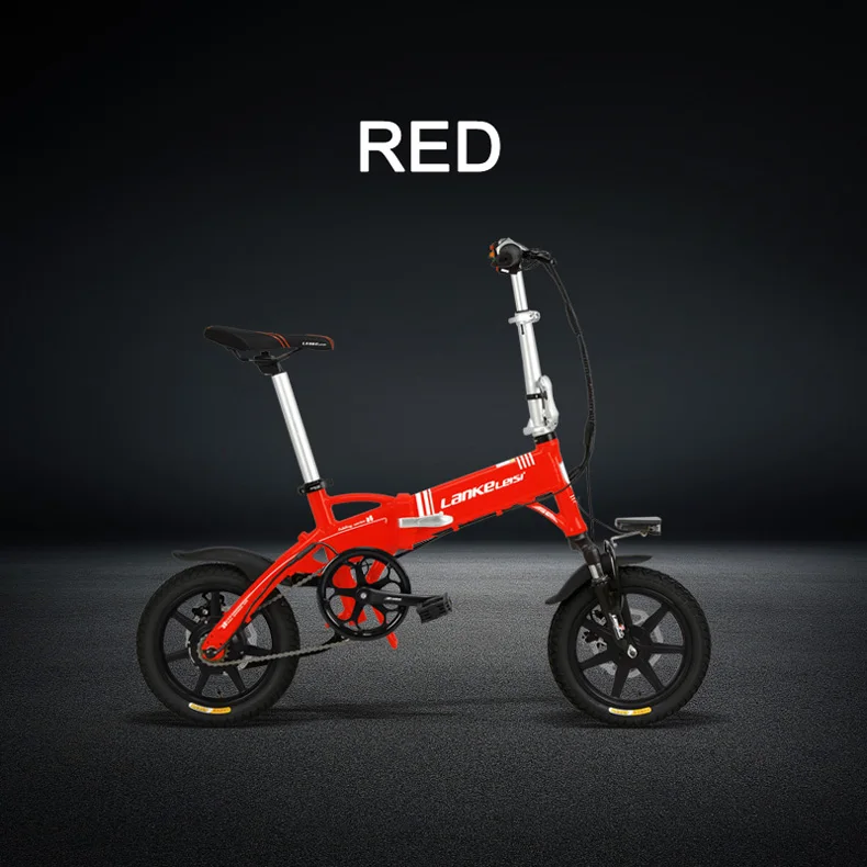 Top 14 Inches Folding Bicycle, Integrated Magnesium Alloy Rim, Front & Rear Disc Brake, Suspension Fork Electric Bike 19