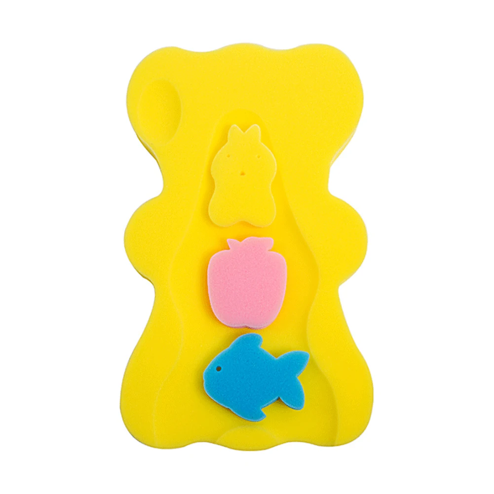 Подушка для сиденья из пеноматериала, противоскользящее крепление для душа, безопасность для дома, уход за ребенком, поддержка для новорожденных, мягкая губка, милый медведь, подушка для ванны - Цвет: Цвет: желтый