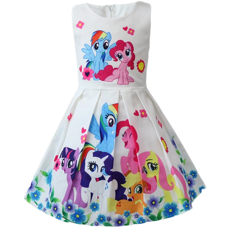 

Unicorn Toddler Girls Cartoon Dresses Pony Cotton Elegant Princess Dress Baby Kids Party Costume 6 7 8 Year Children Clothing