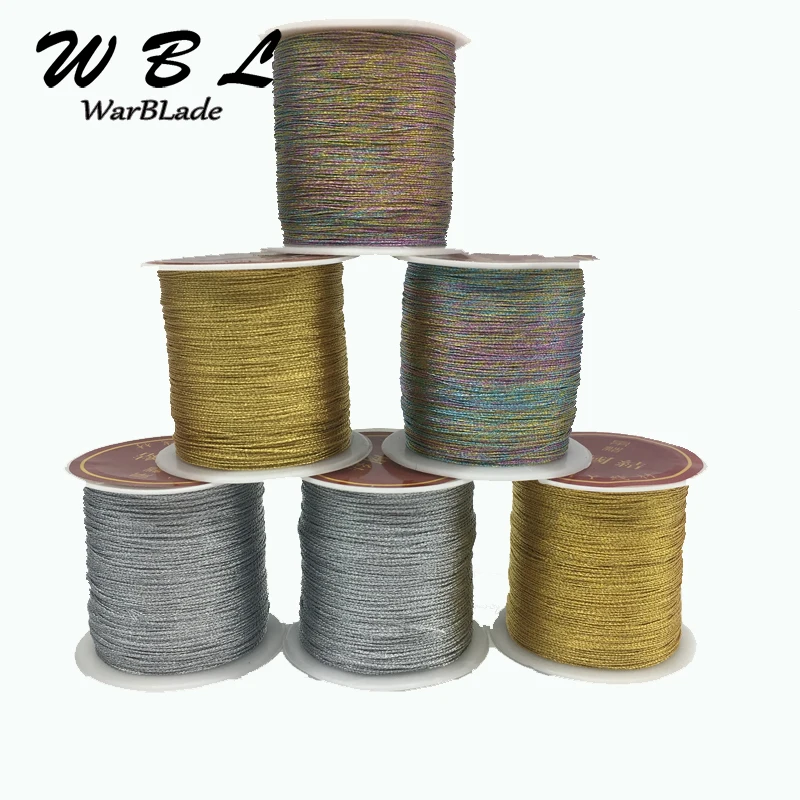 WBL серебряный золотой шнур 0,2/0,4/0,6/0,8/1 мм провода нейлоновый шнур жгут из бисера для DIY кисточка плетеные браслеты, ювелирные изделия изготовление