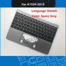 Ноутбук A1534 Топ чехол+ Датская клавиатура для Macbook retina 1" A1534 палмрест космический серый год