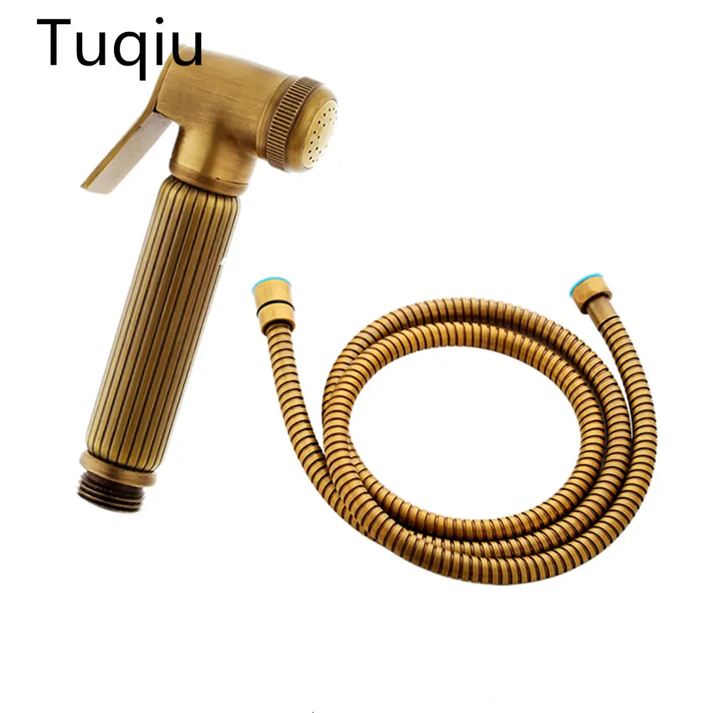 Brass antique Brass Held Shower Head set with1.5M shower plumbing hose and hand shower luxury bidet faucet shower head цена Brass antique Brass Held Shower Head set with1.5M shower plumbing hose and hand shower luxury bidet faucet shower head цены онлайн