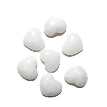 

Natural Stones White Jade Cabochons 10x10mm 15x18mm 25x25mm Heart Shape No Hole for Making Jewelry DIY