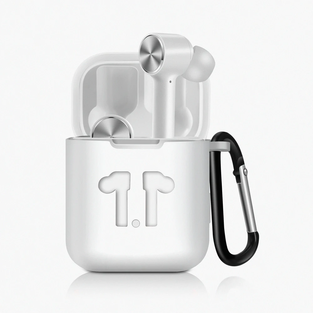 

Silicone Earphone Case with Carabiner Hook for Xiaomi Air Bluetooth Wireless Earphones Protection Case Protective Cover