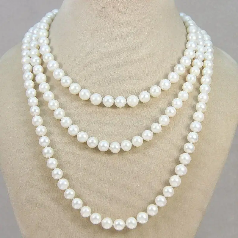 

FREE SHIPPING HOT sell new Style >>>>New AAA Natural 7-8MM white Seawater pearl necklace 50