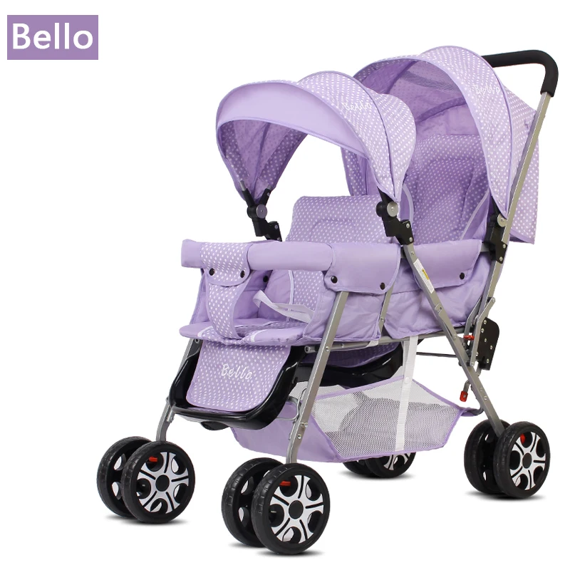 Bello Outdoor Double Twins Stroller Foldable Light Baby Carriage Prams