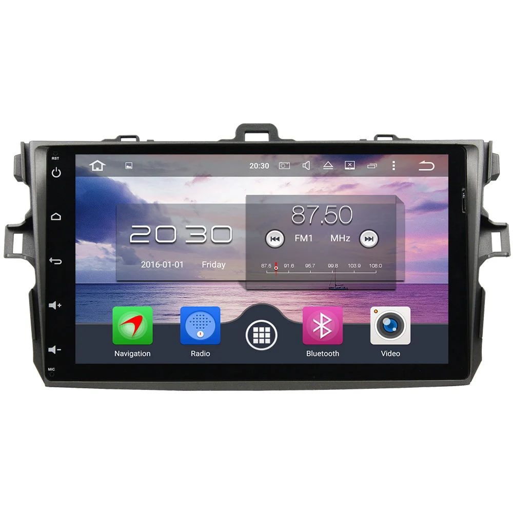 

Octa Core 4GB RAM 32GB ROM Android 6.0.1 2 din Car Radio GPS Navigation Player 9'' HD Touch Screen For Toyota Corolla 2006-2011