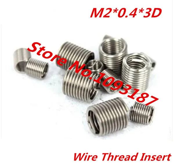 100pcs M2*0.4*3D Stainless Steel A2 Wire Thread Insert / M2 Screw ...