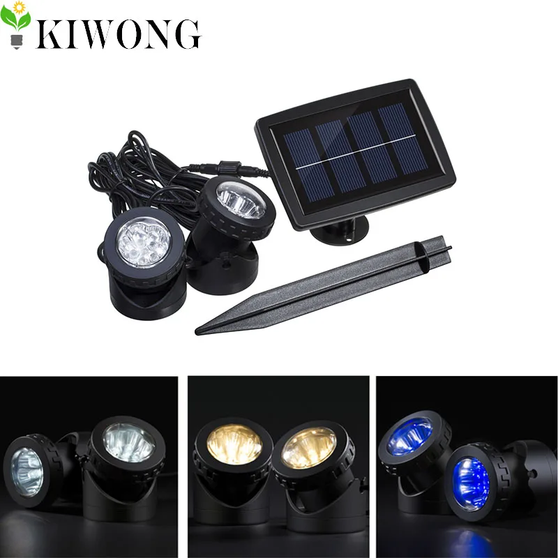 

Solar Powered Super Bright Submersible Lamps IP68 Spotlight Projection Lights for Garden Pool Pond Outdoor Underwater Light