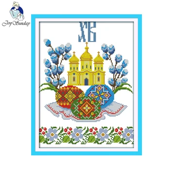 

Joy Sunday Easter Eggs Halloween Pattern Painting Counted Print On Canvas Chinese Cross Stitch Needlework Sets Embroidery Kits