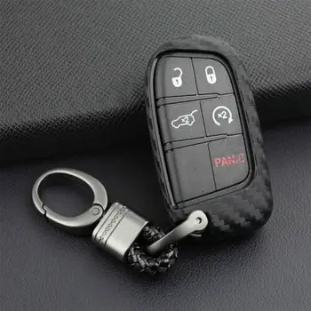 

Remote Key Case Shell Cover for Jeep Dodge Cherokee Renegade Carbon Fiber New