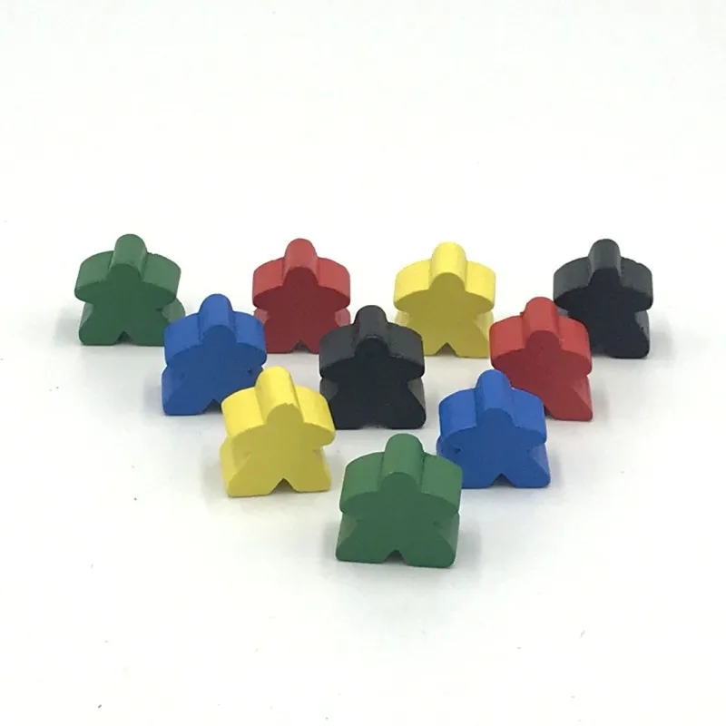 

30 Pieces/Lot Wooden Pawn/ Chess Standard Size 16mm Meeple For Carcassonne Board Game Accessories 16mm*16mm
