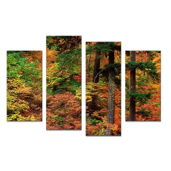 

4pcs Nature Forest Arts Landscape Wall Painting Print On Canvas For Home Decor Ideas Paints On Wall Pictures Art No Framed