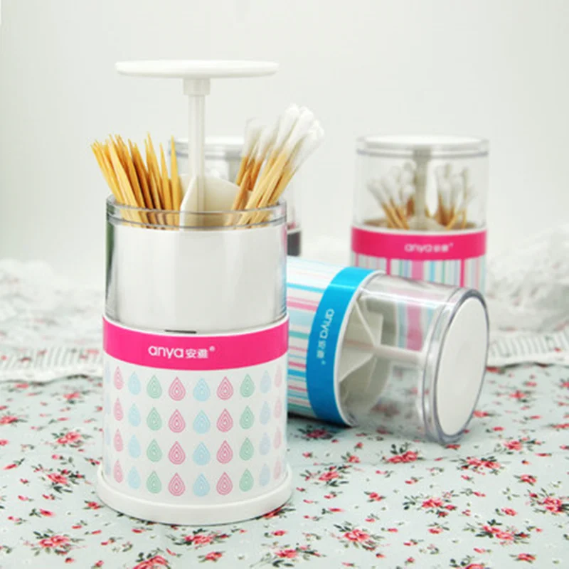 

Automatic cotton bud toothpick Organize storage boxes, wooden Toothpick Bud Holder dispenser for Home decoration supplies