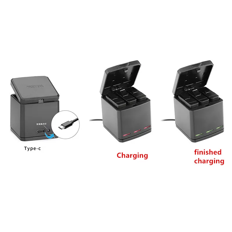 3-Way Battery Charger LED lights charging box Carry Case Battery Housing  for GoPro Hero 6 5 Black Camera Accessories (1)