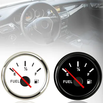 

52MM 2" 9-32V Fuel Level Gauge Car Boat Marine E-1/2-F Fuel Tank Level Gauge 0-190ohm 240-33ohm Pointer Fuel Gauge LED Display