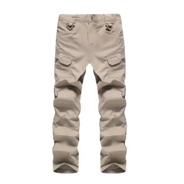 Calças Masculinas Sólida Tático Impermeável Multi-bolsos Compridas 19ing Cor 14 Calças masculinas cor sólida tático impermeável multi-bolsos calças compridas 19ing