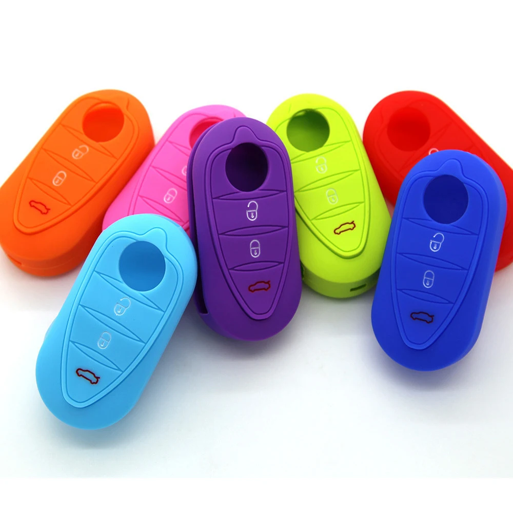 

3 Buttons Silicone Car Key Case Cover For Alfa Romeo Mito Giulietta Folding Flip Remote Shell