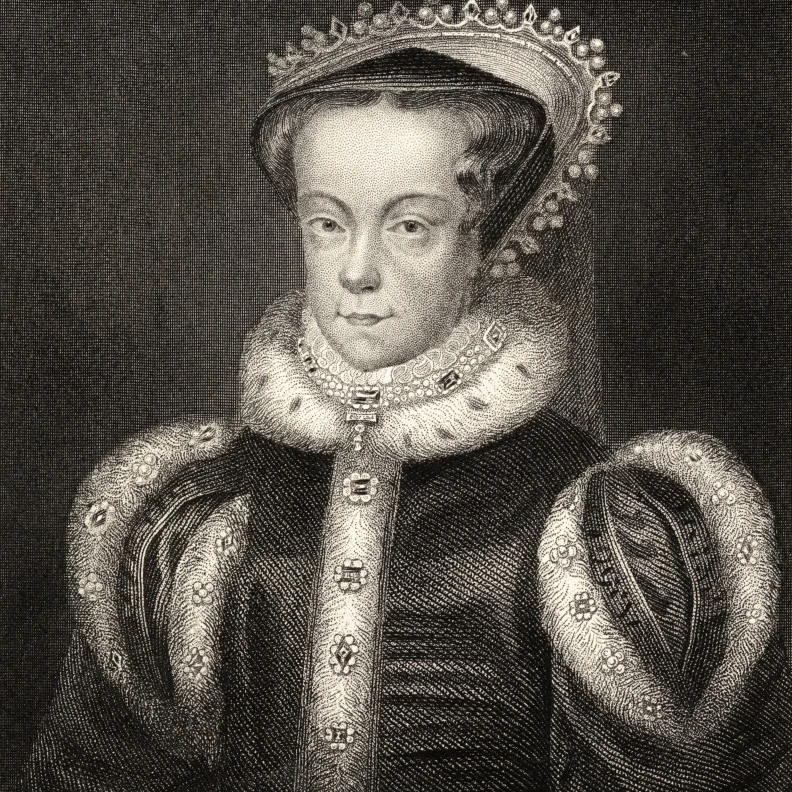Mary Queen Of Scots  1542-1587. Also Mary Stuart  Daughter Of James V  King Of Scotland.19Th Century Print. (26 x 34)