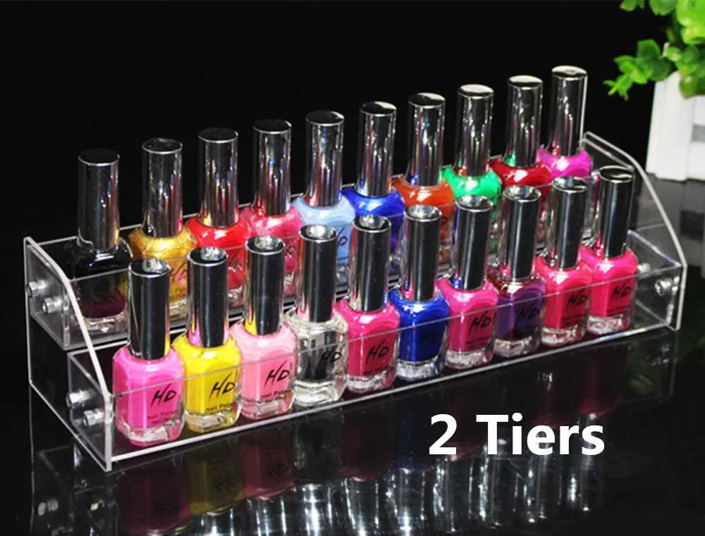 2/3/4/5/6/7 Tiers Clear Makeup Cosmetic Acrylic Organizer Lipstick Jewelry Display Stand Holder Nail Polish Rack 31x31x25cm