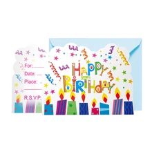 12 шт./Партия новое поступление мультфильм ко дню рождения пригласительные открытки с конвертами спрос среди детей счастливый день рождения вечерние принадлежности и декор