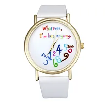 Watch Women Watches 2017 Bracelet Casual Female Clock Men Leather Wathever I am Late Anyway Letter Print Relogio Feminino