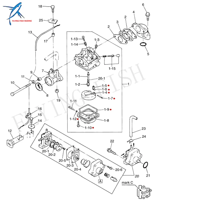 Лодочный мотор карбюратор 3R1-03200-1 803522T 3R1-03200-1-00 3AS-03200-0 для Tohatsu Nissan 4hp 5hp/Сейлор Меркурий 4hp 5hp 4T