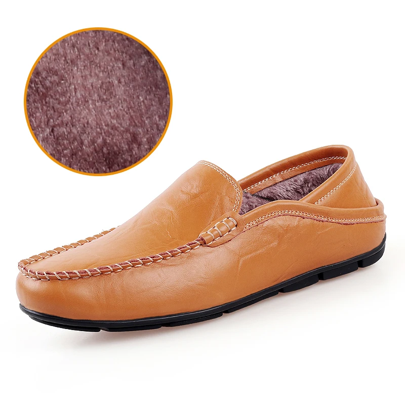 

HZHICN Men Leather Shoes Casual Men Loafers Flats Shoes Slip On Moccasins Men's Loafers Genuine Leather Male Shoes Men Size 46