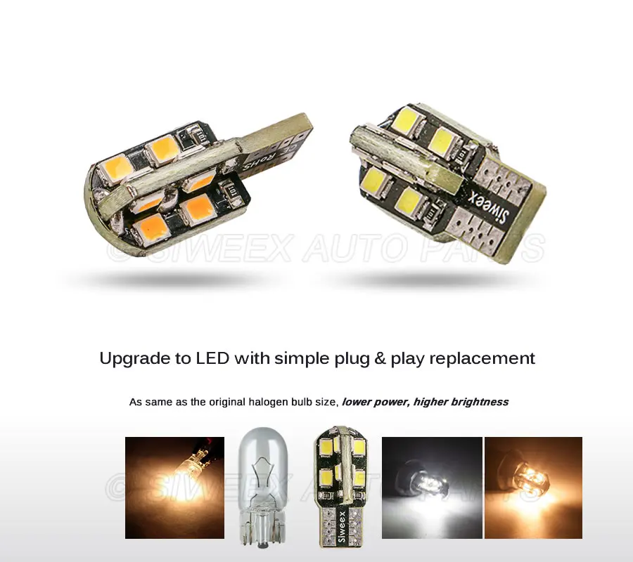 10 шт. W5W 194 2825 T10 16 SMD светильники 192 168 светодиодный автомобиль Купол Чтение Боковой габаритный фонарь лампа белого теплого 12V