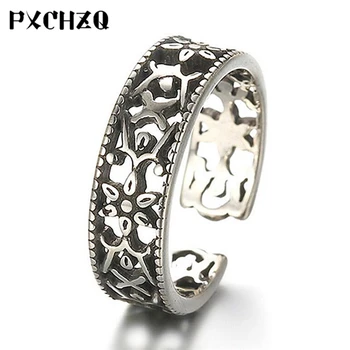 

The new personality male and female silver silver retro antique Thai silver ring opening totem ancient silver ring