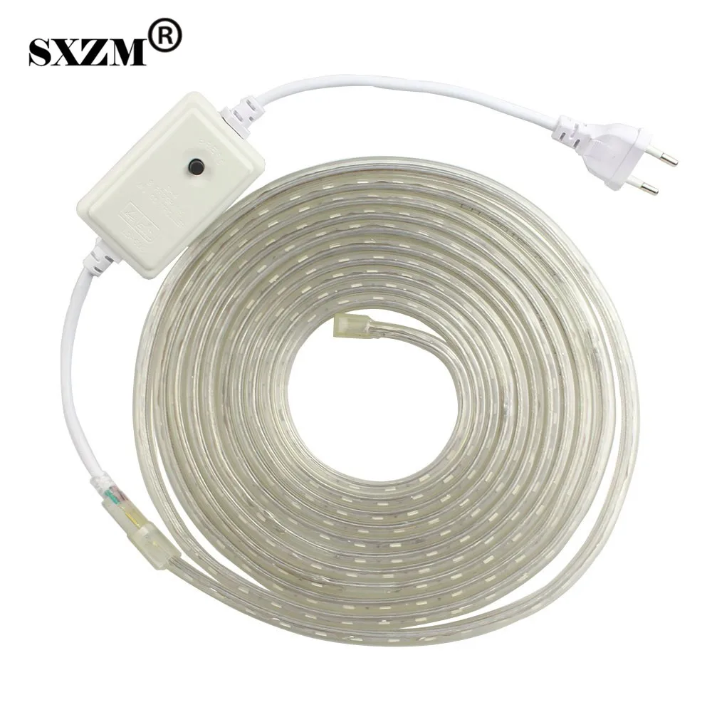 

SXZM 5M 10M 20M AC220V RGB Waterproof 5050 led Strip light 60led/M with EU plug,controller outdoor led lighting for party,Bar