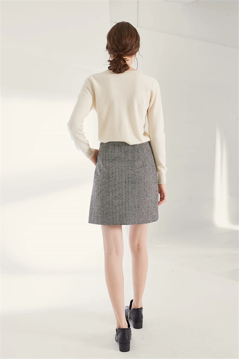 Кашемировый шерстяной вязаный женский модный пуловер с вырезом лодочкой бежевый белый 4 цвета S/M/L