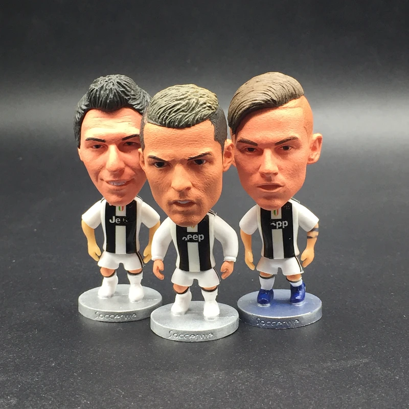 

3pcs Lot Soccerwe Football Doll JUV# Ronaldo Dybala Mandzukic Figurines 2019 Season Toys Soccer Fans Collections Gift Children