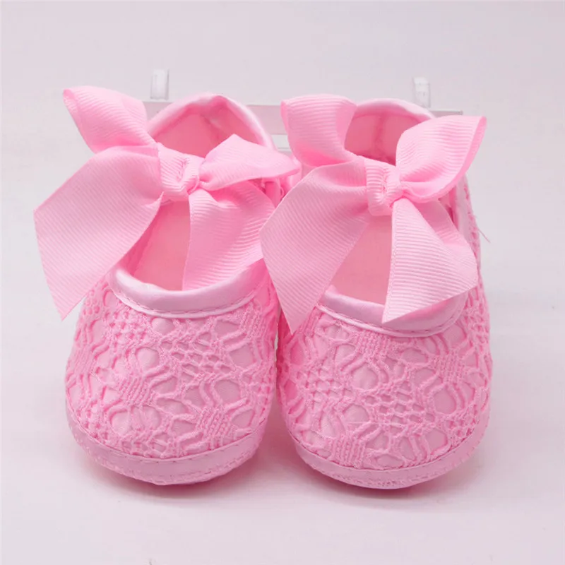 

Newborn Baby Girls Soft Shoes Soft Soled Non-slip Bowknot Footwear Crib Shoes baby shoes A20