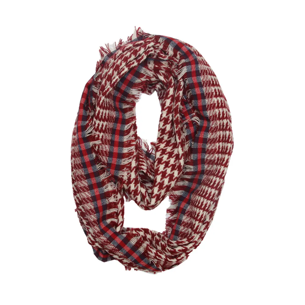

Knitted Spring Winter Women Scarf Winter Plaid Printed Warm Plaid Ring Neck Warmer Wrap Collar Scarf Warm Female Drop Shipping